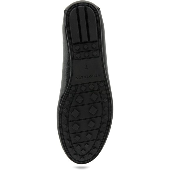 Aerosoles Womens Black Faux Leather Rounded Toe Over Drive Flats Loafer - Picture 6 of 7